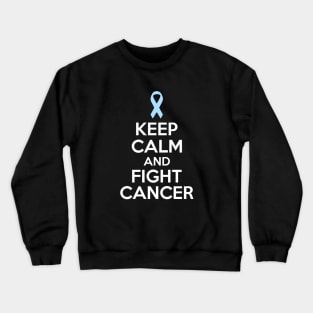 Keep Calm and Fight Cancer - Light Blue Ribbon Crewneck Sweatshirt